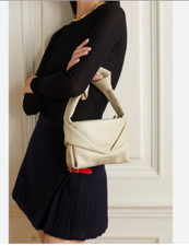 STAUD KISS BAG MSRP 395 Buffed Lambskin Leather in Cream Summer Chic