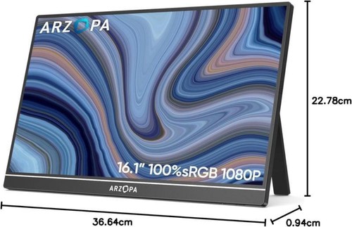 16.1" Portable Monitor, 1920×1080 FHD IPS Tragbarer Monitor für Laptop mit Einze - Photo 8/8