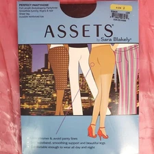 Assets by Sara Blakely Size 2 Shapers Body Shaping Pantyhose Control Spanx Black