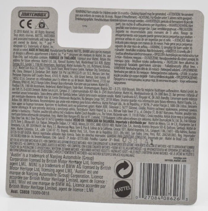 Matchbox Superfast #48 Austin Mini Van black. MBX 2011. short blister - Image 2 of 2