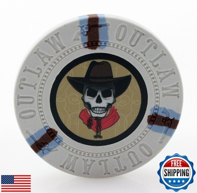 Versa Games Outlaw Clay Poker Chips in 13g - Pack of 50 (Choose Colors) (Whit