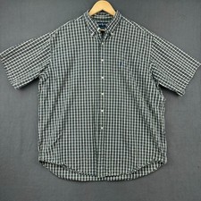Ralph Lauren Blake Shirt Mens XL Green Plaid Short Sleeve Cotton Button Down