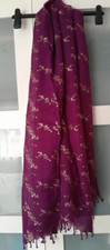 Tk Maxx, rectangular scarf, 55% linen, purple/ gold.