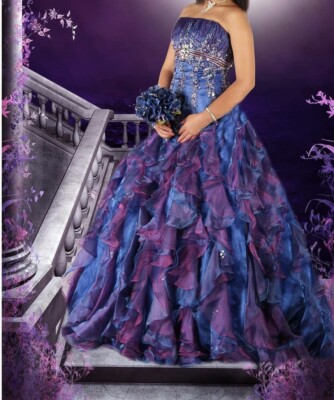 royal blue And Purple quinceanera dress | eBay