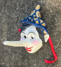 Disney Pinocho ☼ Firmado MARILISA DAL CASON Máscara Papel Maché Disfraz Veneciano