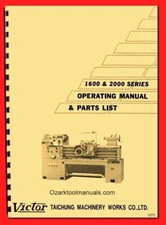 Victor 1630, 1640, 1660, 2040, 2060, 2080, 20100, 20120 Metal Lathes Manual 1273