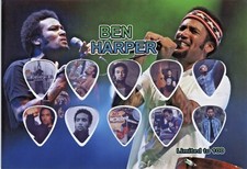 Ben Harper Guitar Picks On Photographic Background Display 10 Guitar Picks