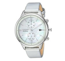Citizen Eco-Drive Women's Chronograph Vegan Leather Band Watch 39MM FB2000-03D