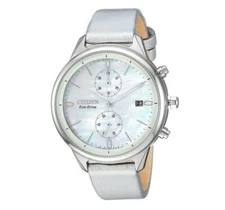 Citizen Eco-Drive Women's Chronograph Vegan Leather Band Watch 39MM FB2000-03D