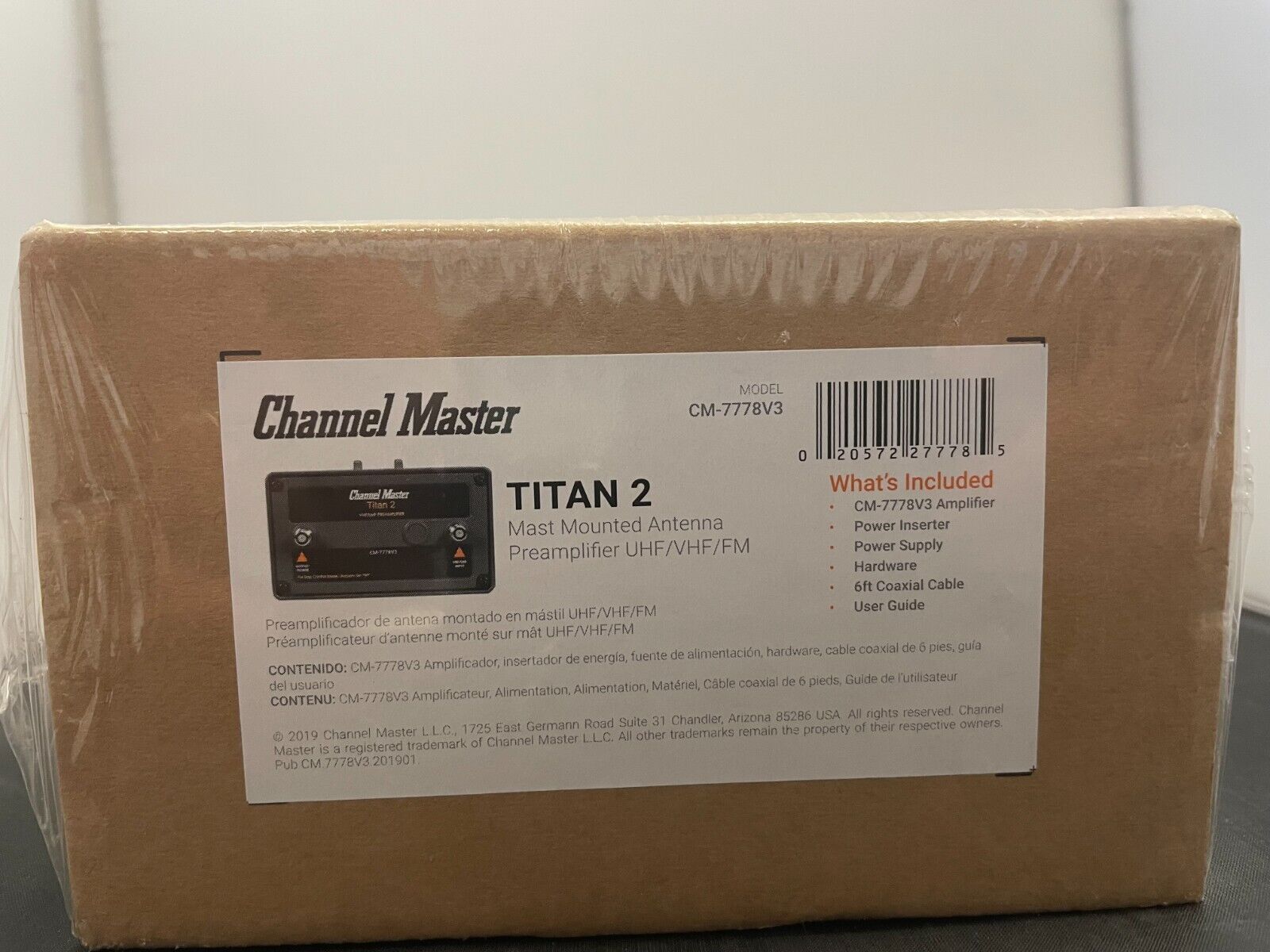 Channel Master CM-7778V3 Titan Preamplifier Version 3 NEW Titan 2 Medium Gain . Available Now for 179.95
