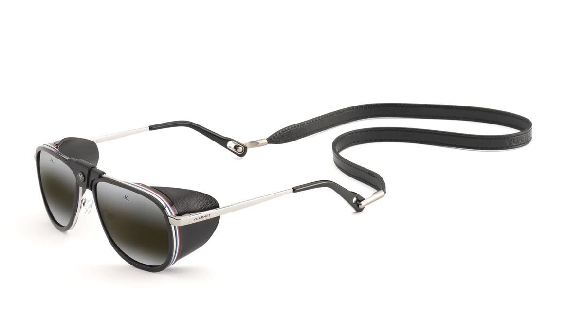 Vuarnet 1270 Black Aviator Skilynx Sunglasses VUARNET Skilynx Sunglasses GLACIER 2112 Black Flag Frame w  main image 3