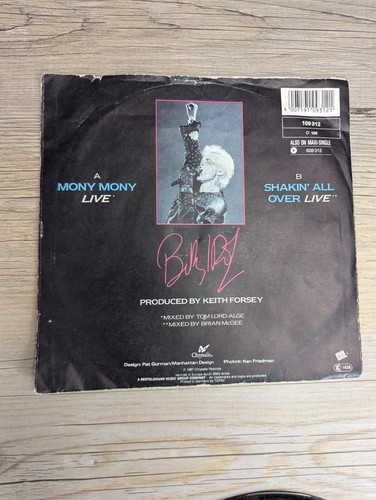 Billy Idol Mony Mony Live Shakin All Over Chrysalis 45rpm 1987 109312 HiFi - Picture 5 of 5