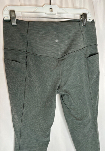 Athleta Salutation Stash Pocket II 7/8 Gray Heathered Size LARGE Tight Leggings - Picture 4 of 7