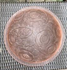 "Antigua lámpara de techo francesa Art Deco de vidrio de 14"" con cúpula rosa"