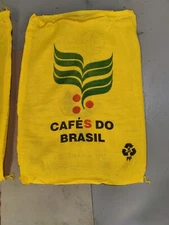 Cafes Do Brazil Burlap Sack Bag Wall Art Decor Coffee Beans Recycled Used