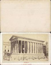 France, Nîmes, la maison carrée Vintage CDV albumen business card, CDV, t