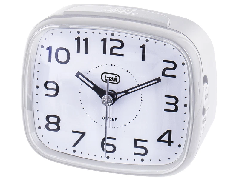 Orologio Sveglia Quarzo Trevi Bianco Sweep Silenziosa con Luce, fotografia 7 di 7