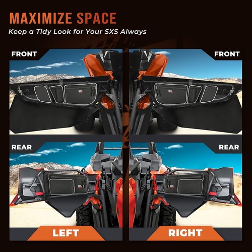 UTV Front & Rear Side Storage Door Bags For Can Am Maverick X3 Max R 2017-2025 - Picture 4 of 21