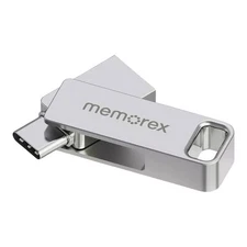Memorex 64GB USB 3.2 Type-C OTG Flash Drive –Silver, High-Speed Portable Storage