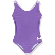 NEW Under Armour Girls' One Piece Swimsuit Grape sz 7