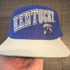 VINTAGE Kentucky Wildcats NCAA College Snapback Hat Blue White Green One Size