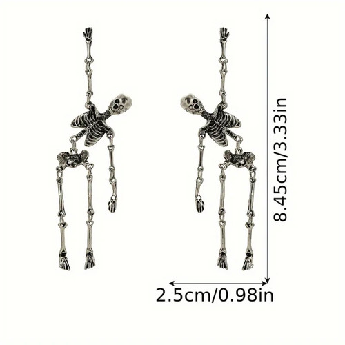 1 pair Halloween Skull Earrings Party Horror Funny Skull Skeleton Earrings - Bild 2 von 26