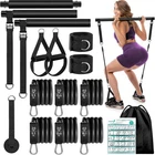 Portable Pilates Bar Kit with 6 Resistance Bands Home Gym Fitness Training Set