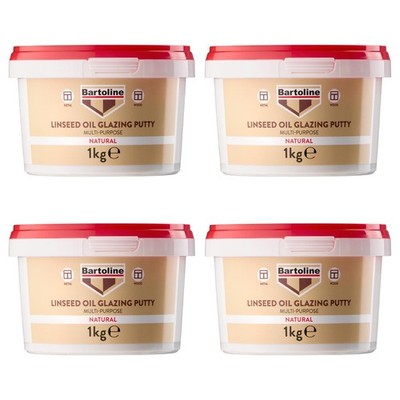 4x Bartoline Mehrzweck Leinöl Kitt Verglasung Holz Stahl natur 1kg