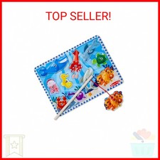 Melissa  Doug Magnetic Wooden Fishing Game and Puzzle with Wooden Ocean Animal