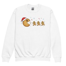 Funny Christmas Jumper, Santa Cookie  Gingerbread  Kids Xmas Sweatshirt