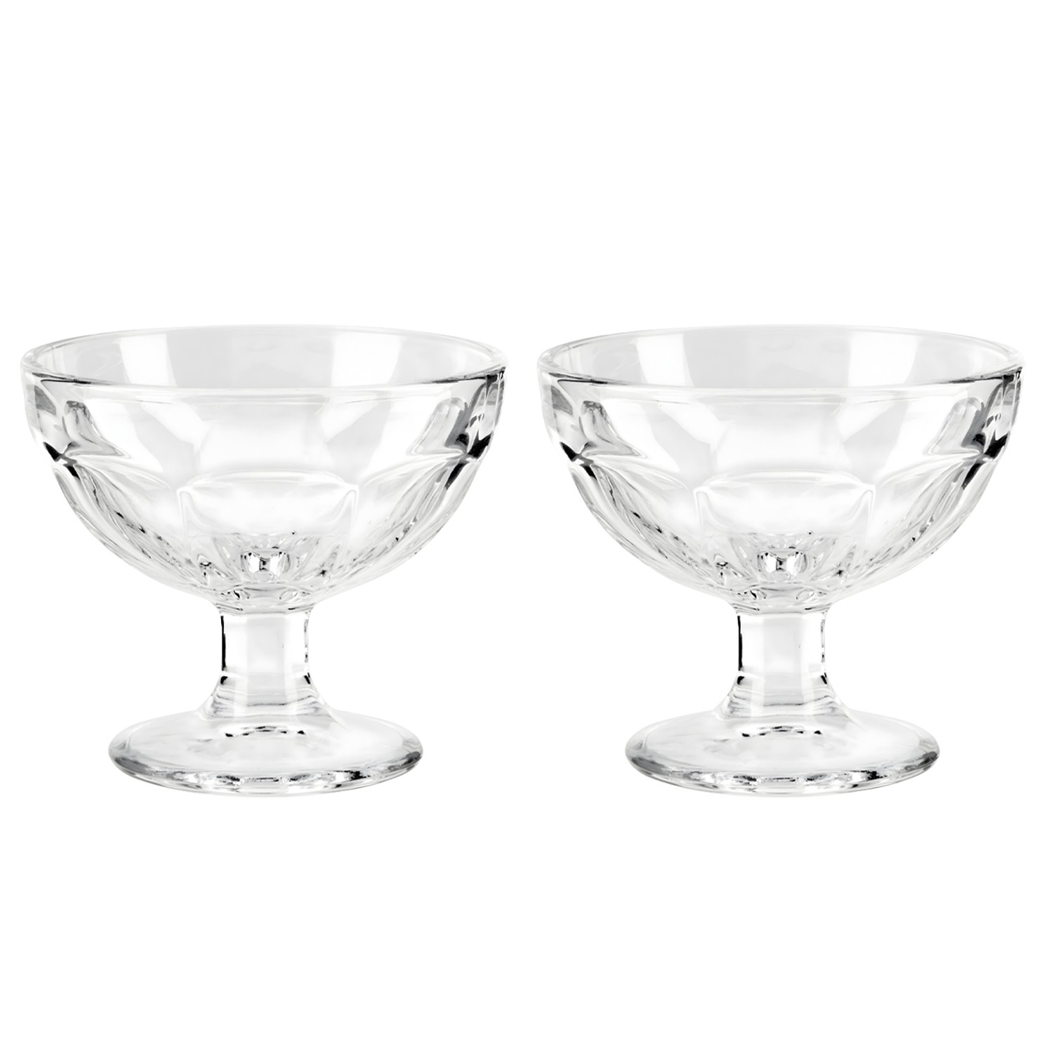 Glass Dessert Bowls Set of 2 Premium Clear Ice Cream Sundae Trifle Pudding Glass