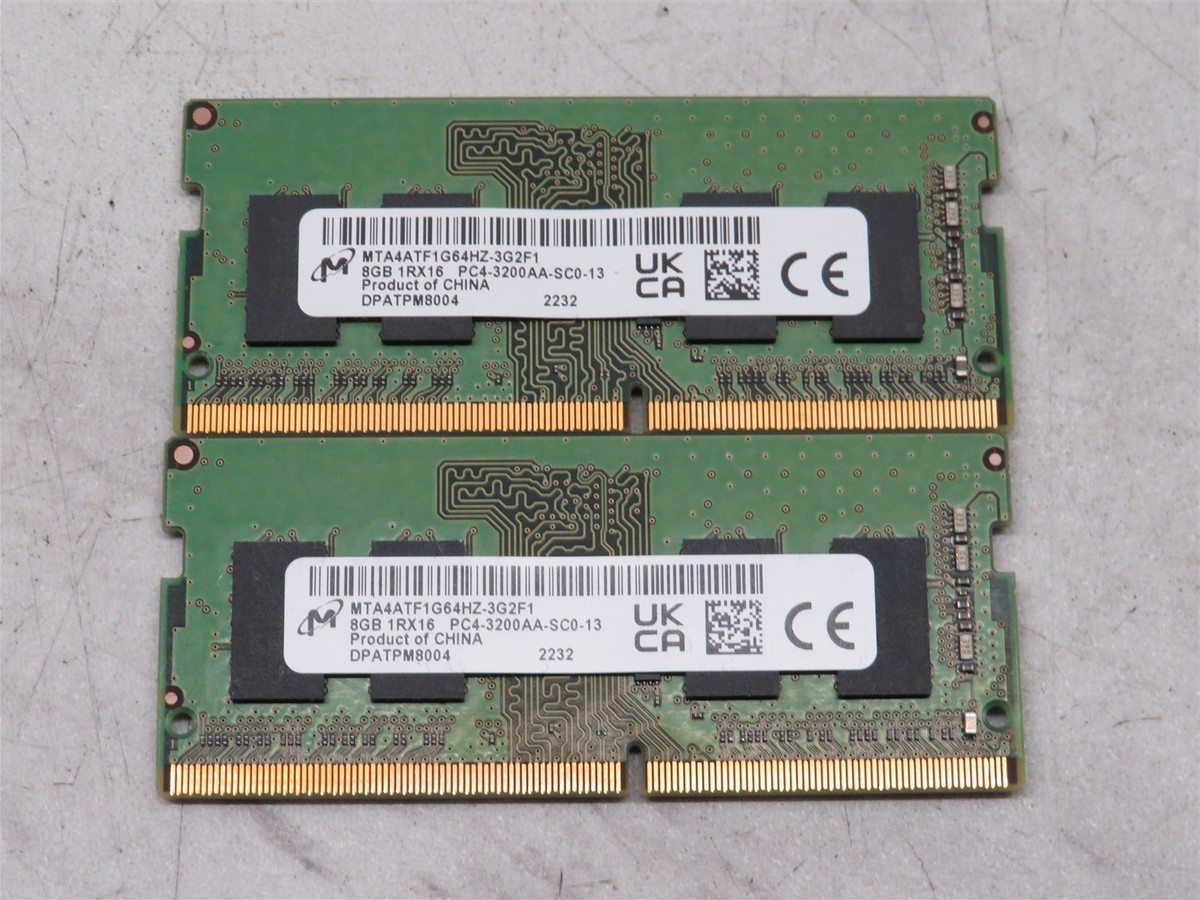 DDR4 PC4-3200AA-SC0-13 1Rx16 8GB Micron 2 of Lot 計2枚 PC4-3200AA-SC0-13 1RX16 8GB Micron製 SODIMM eBay | RAM メモリー