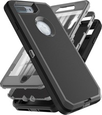 For iPhone 8 Plus/7 Plus Case Built-in Screen Protector Three Layer Heavy Duty