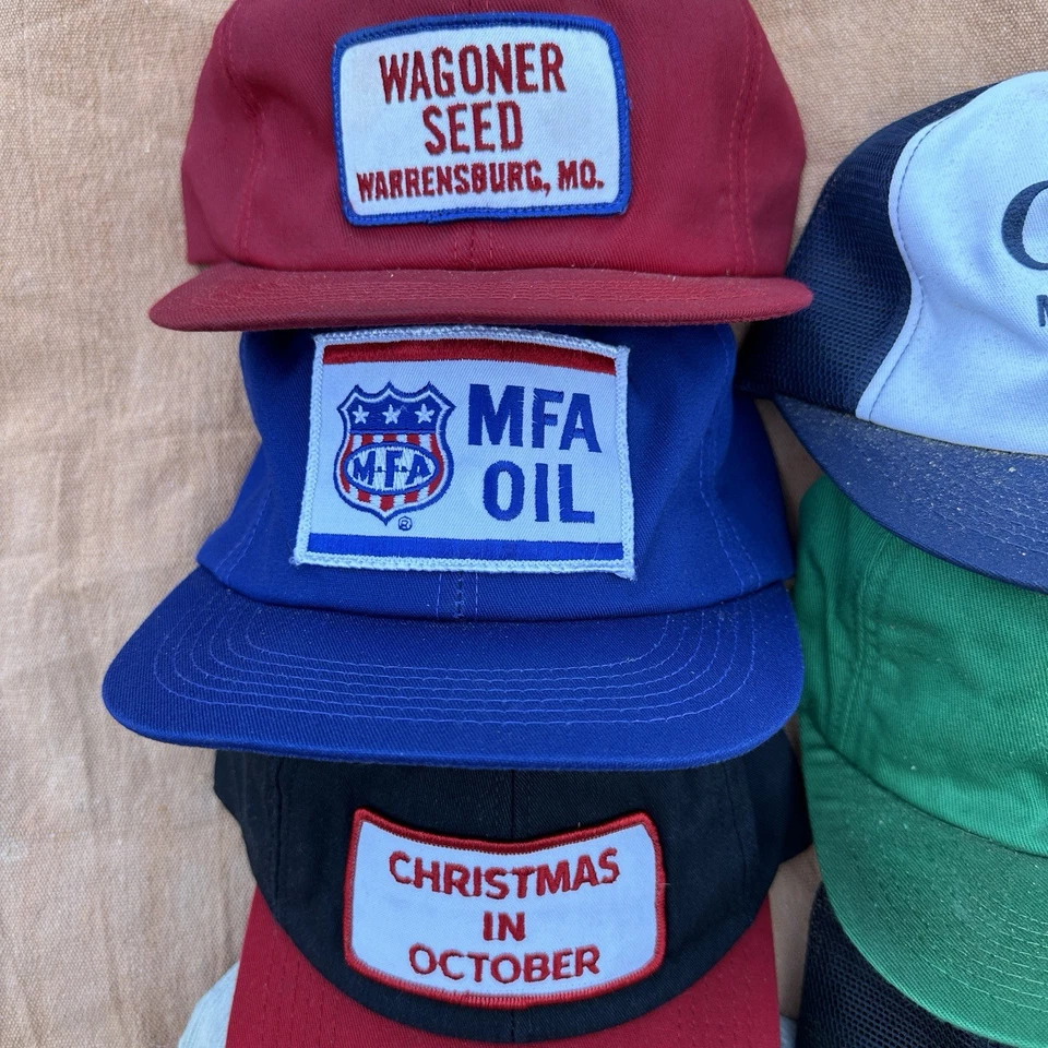 Vintage Trucker Hat lot All K Brand or K Products Patch 80s Farm Made in USA 90s - Image 3 of 4