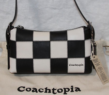 NWOT 💚 COACH Coachtopia Alter Ego Small Slouchy Shoulder Bag Black White NEW!