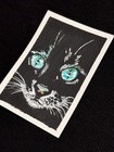 ACEO Original Art - Black Cat, Green Eyes, Animals - Acrylic 2.5x3.5 by M.A.R — photo 2