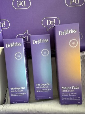 Dr. Idriss Depuffer Roll-On Serum x2 & Major Fade Flash Mask x1 Bundle NIB FRESH