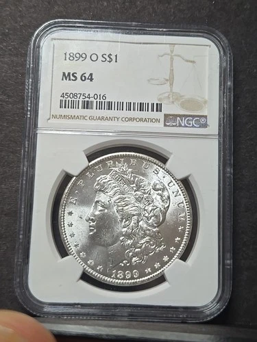 BLAST WHITE 1899-O Morgan Silver Dollar, New Orleans Ms64 NGC
