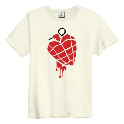 Amplified Unisex Adult American Idiot Heart Grenade Green Day T-Shirt XXL Vintag