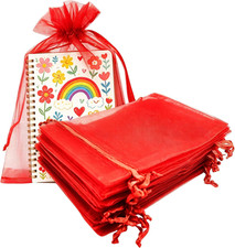 4X6 Inch Organza Gift Bags with Drawstring for Jewelry,Candy,100 Pcs Red Sachet,
