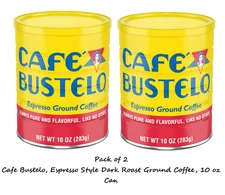 Cafe Bustelo, Espresso Style Dark Roast Ground Coffee, 10 oz Can (2 Pack)