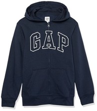 GAP boys Logo Hoodie Zip Sweatshirt, Blue Galaxy, Medium US