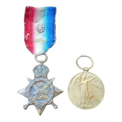 1. Weltkrieg 1914 Stern- und Siegesmedaillen verliehen an 7461 Pte J Smith West Reitregiment