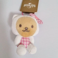 USJ Sanrio Hello Kitty Bear Tiny Chum Plush Mascot Ball Chain 2.8in Rare 2011