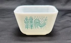 Vintage Pyrex Dish Without Lid Turquoise Amish Rooster