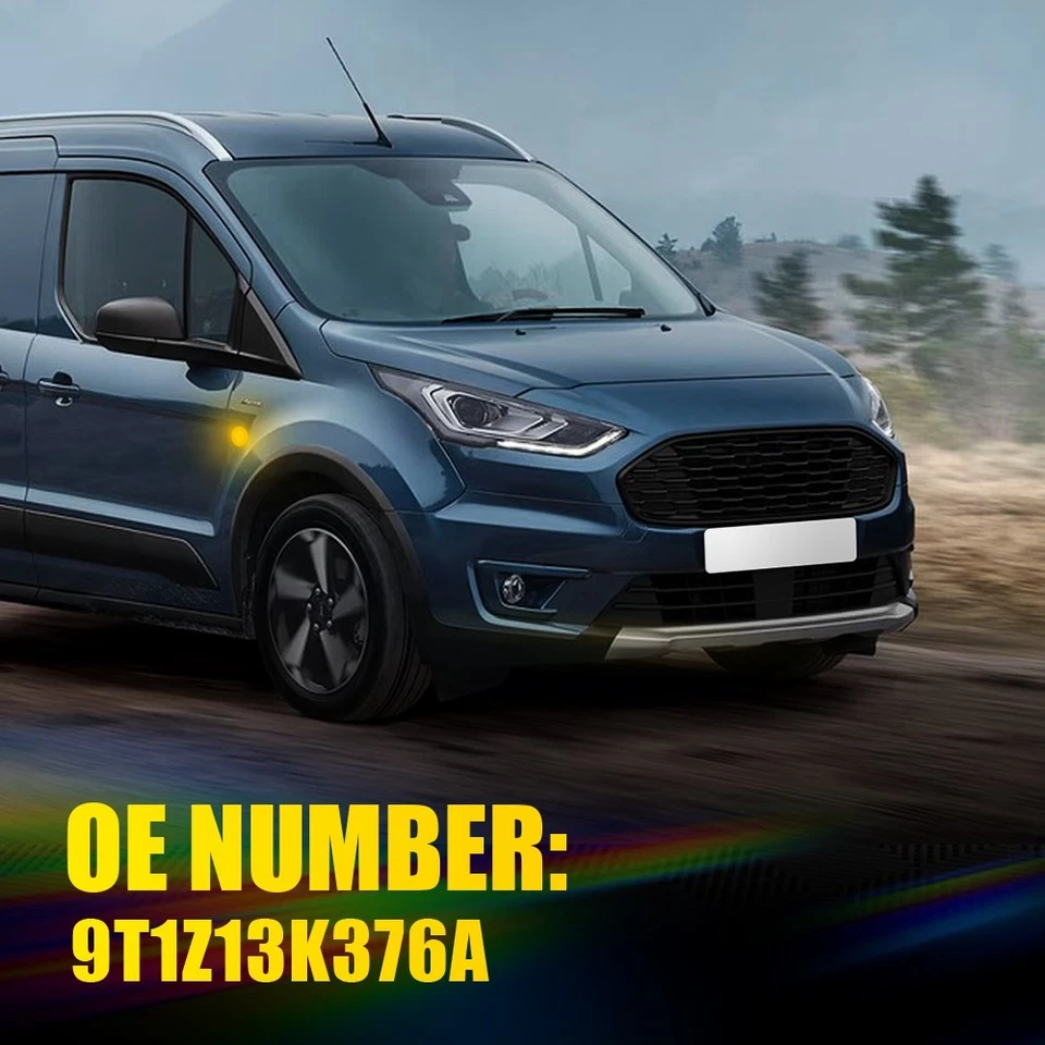 Luz repetidora LED ámbar transparente para Ford Transit Connect EK 2010-2021 Foto 4 de 4