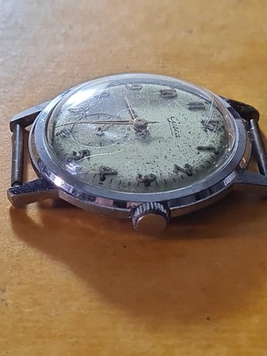 Montre GISCA type militaire ne Fonctionne Pas AXE Balancier CASSÉ - Foto 7 di 9