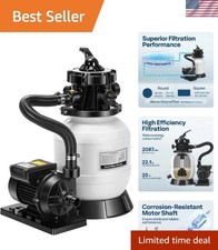 Pure Copper 2087 GPH Sand Filter Pump with 22...