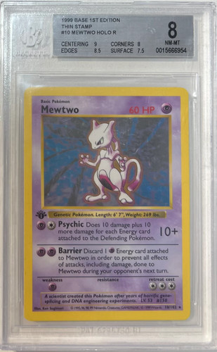 Mewtwo (Shadowless) graded BGS 8 for sale on eBay