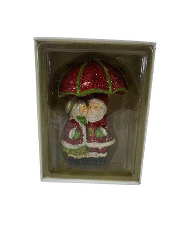 Katherine’s Collection Santa & Mrs. Claus Ornament w/ Umbrella HTF Vintage Box